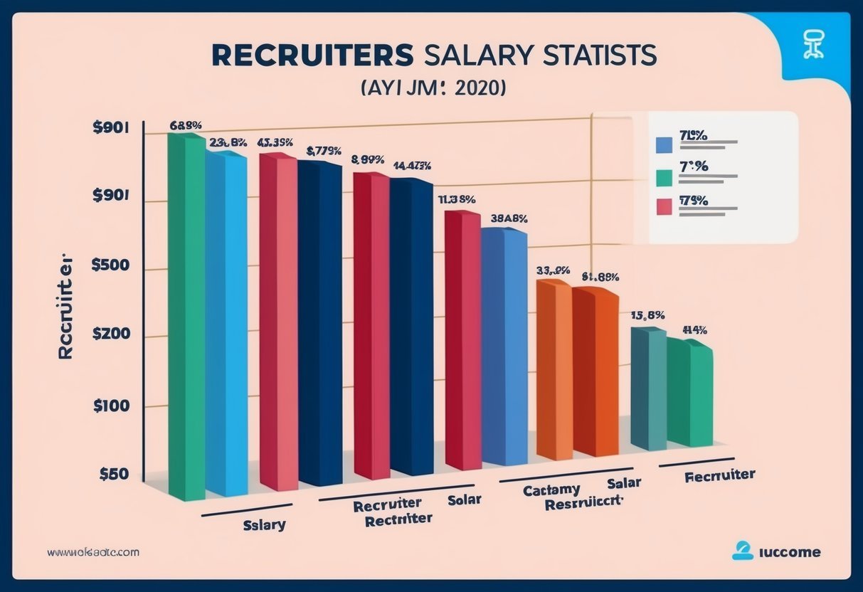 A bar graph displaying recruiter salary statistics