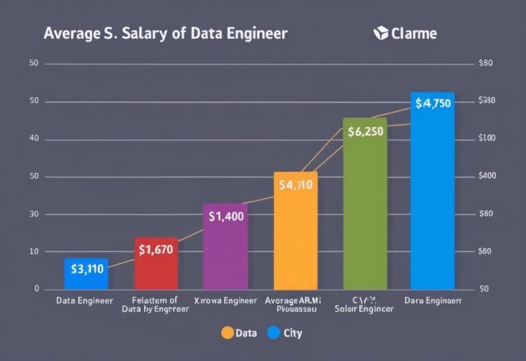 Bar graph showing average salaries of different data engineer roles
