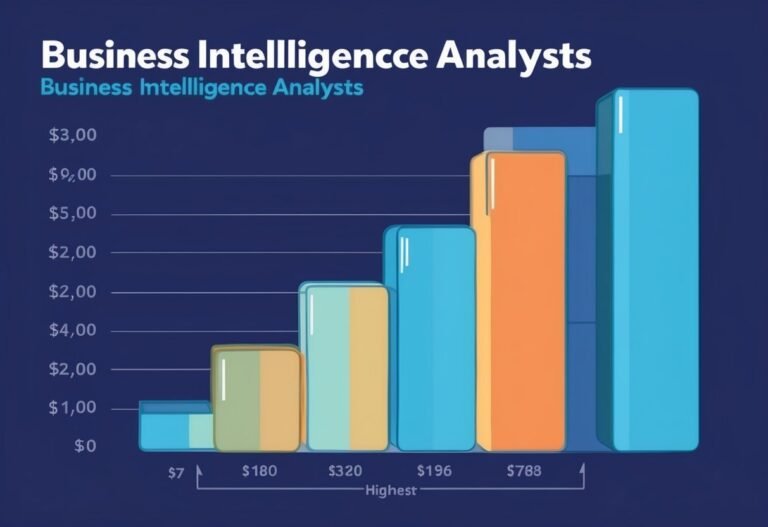 Bar graph showing the salaries of Business Intelligence Analysts