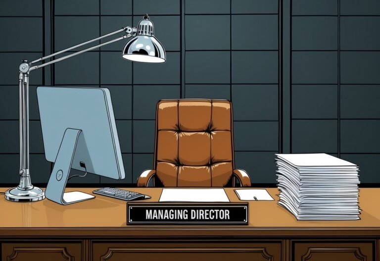 Empty office of a managing director with desk and chair